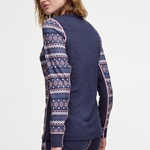 Kari Traa Long Sleeve Top Activewear Thermo Base Layer Lune Gray Pink Medium - Picture 2 of 14